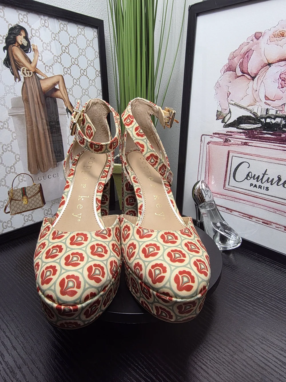 Copper Key Platform Heels